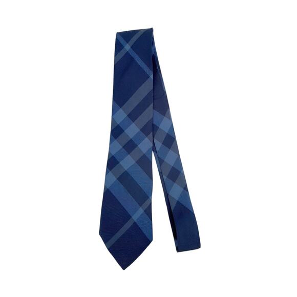 BURBERRY Manston Exploded Check Silk Tie in Dark Blue - Picture 2 of 9